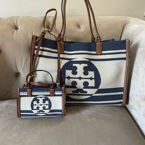 Tory Burch Blue and White Nautical Totes and Mini Crossbody Bag